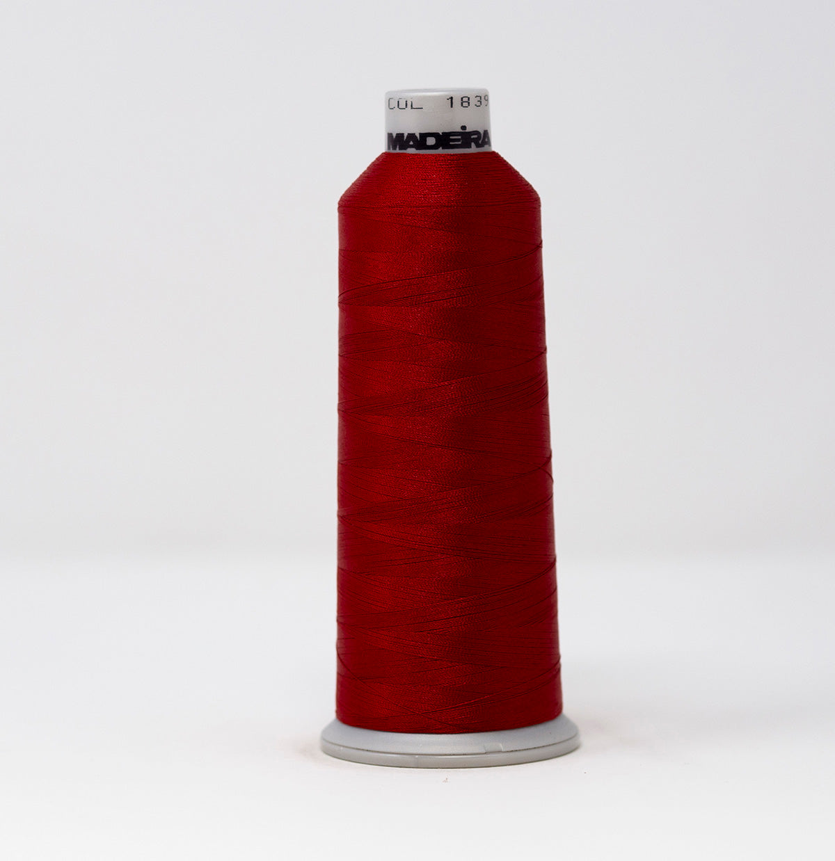 #918-1839 5500 yard cone of #40 weight polyester embroidery thread in Christmas Red.