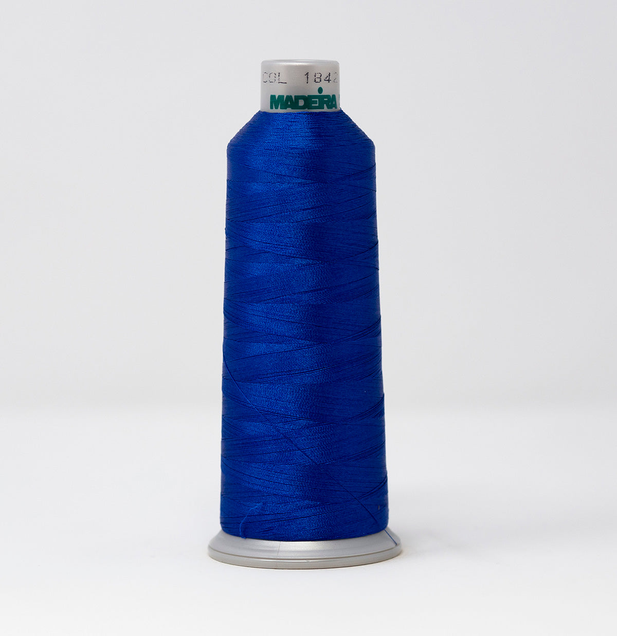 #918-1842 5500 yard cone of #40 weight polyester True Blue machine embroidery thread. 