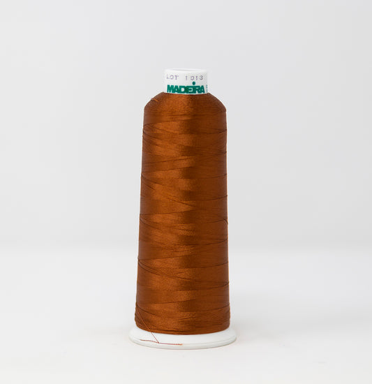 Madeira #910-1258 5,500 yard cone of #40 weight Grizzly Bear Brown Rayon machine embroidery thread