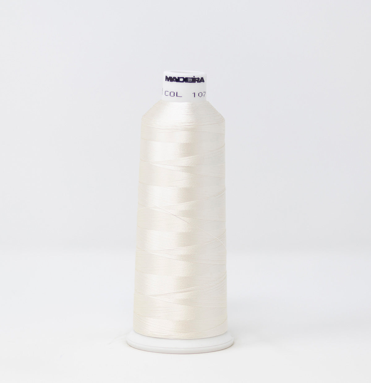 #910-1071 5,500 yard cone of #40 weight Baby's Breath White Rayon machine embroidery thread.